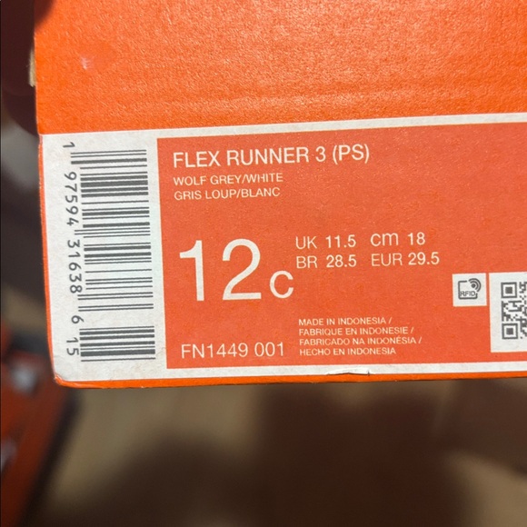 Nike New Flex Runner 3 Grey/ Withe Mesh Preschool Sneaker Shoes FN1449-001 - Picture 7 of 8